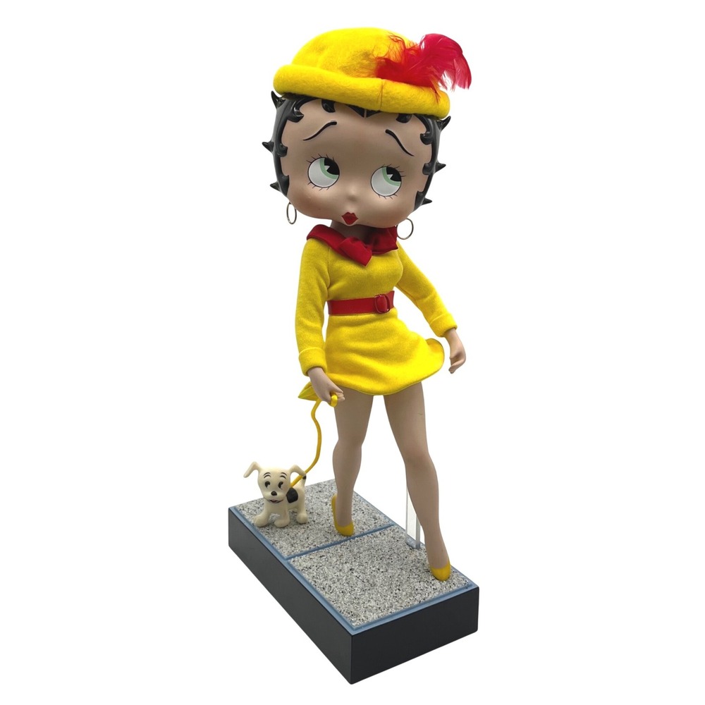 Danbury Mint Betty Boop Porcelain Doll Walking Pudgy Dog Yellow Dress